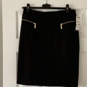 Michael Kors Black Pencil Skirt with Gold Accents